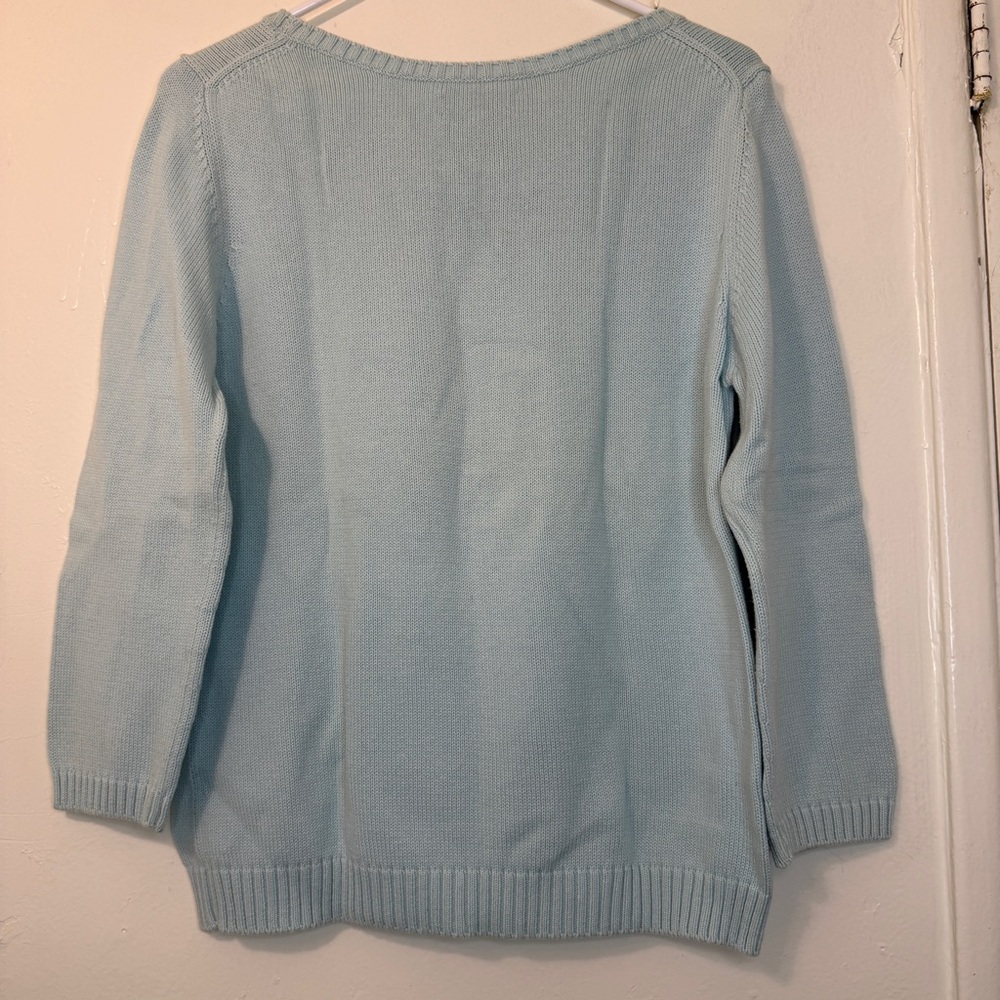 Vintage Tommy Bahama Seahorse Sweater Blue Cotton Cashmere Blend Size L 12/14 - Picture 5 of 5